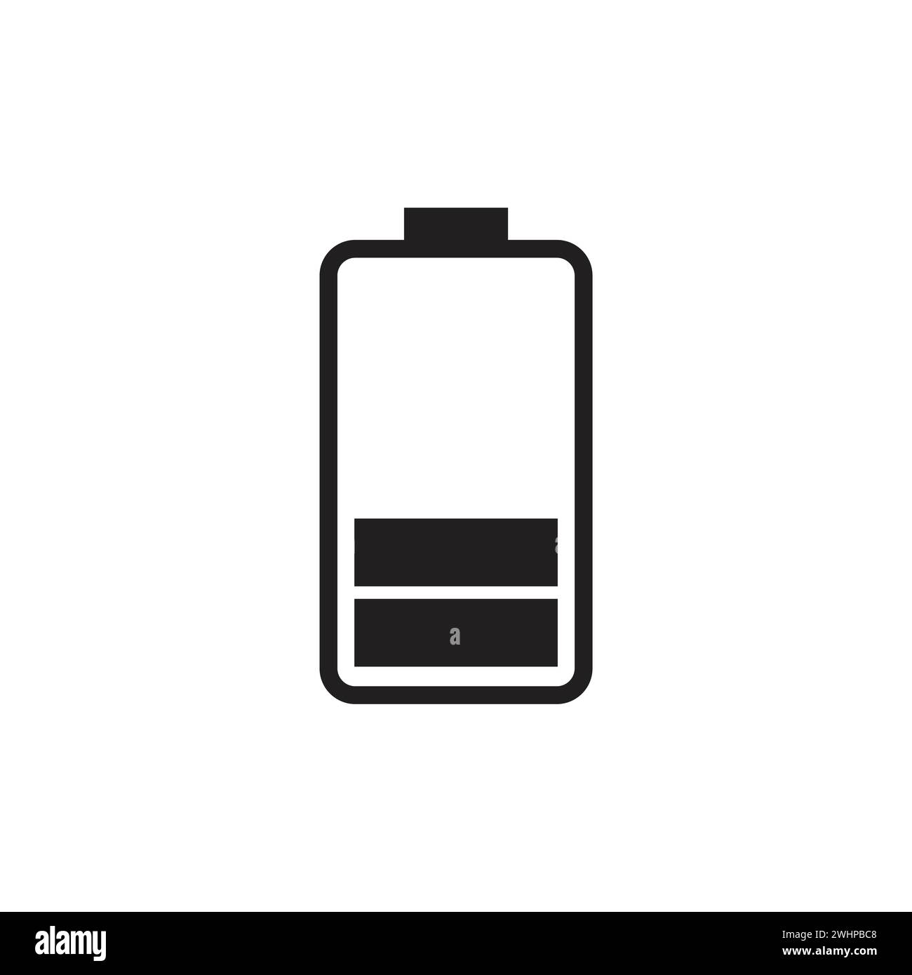 battery icon in flat style with background. Stock Vector