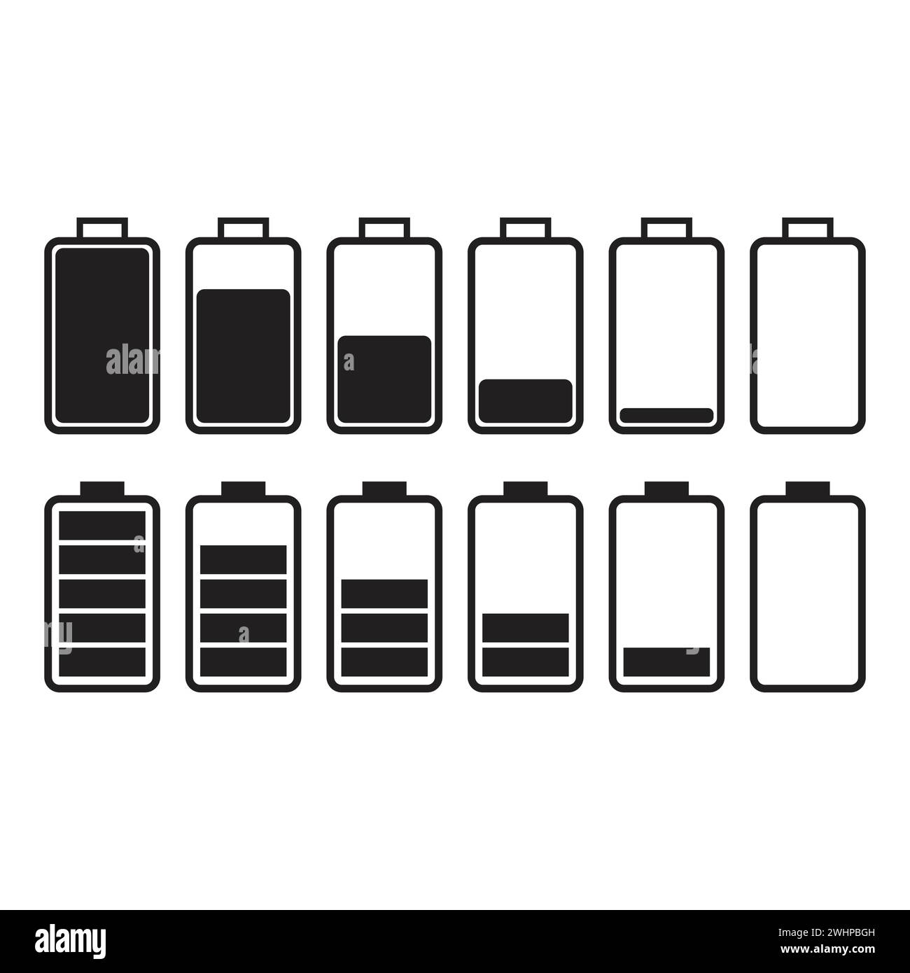 battery icon set in flat style with background Stock Vector Image & Art ...