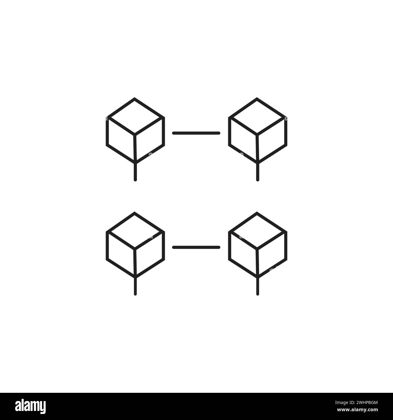 Blockchain icon flat vector illustration Stock Vector Image & Art - Alamy