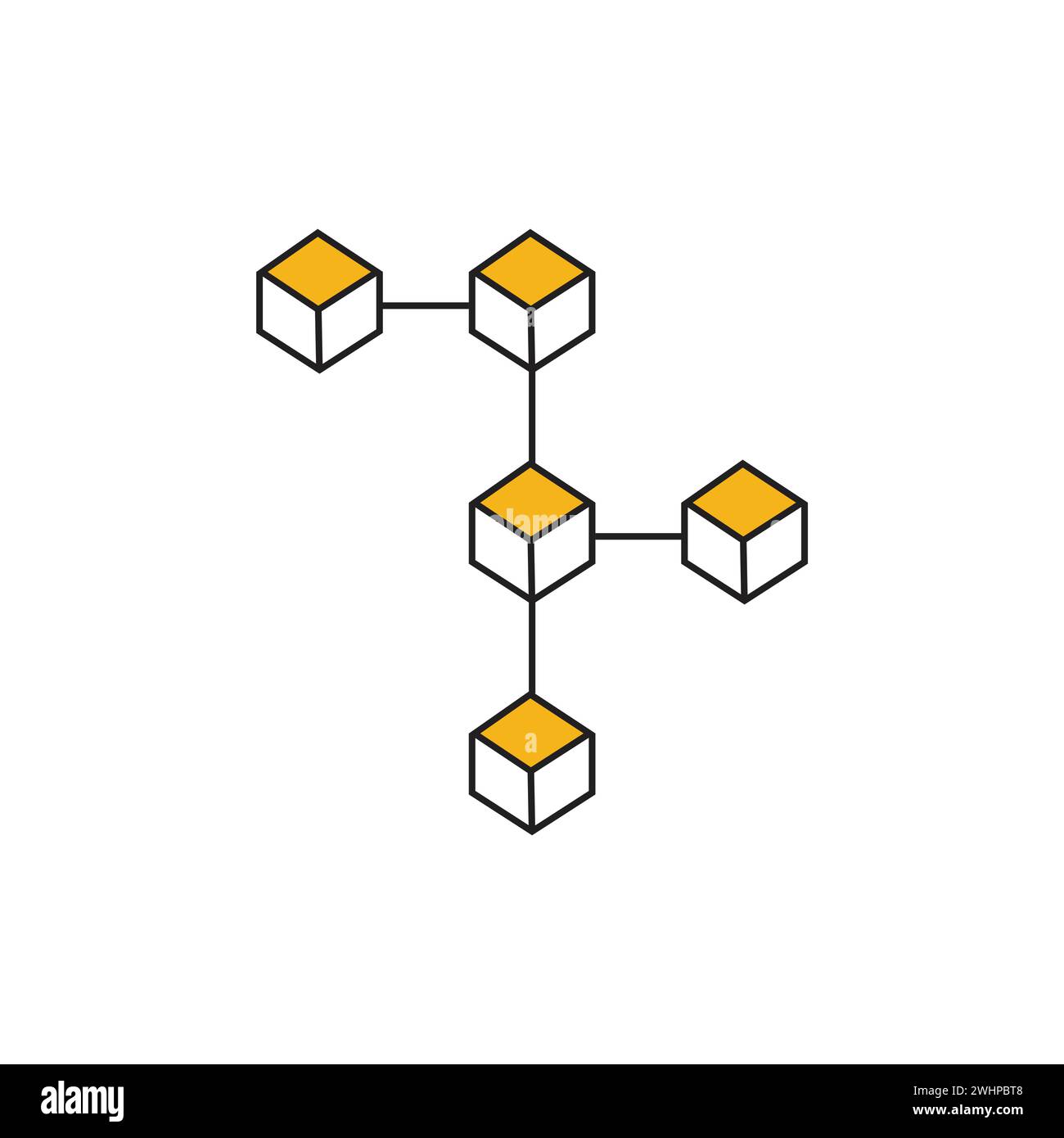 Blockchain icon flat vector illustration Stock Vector Image & Art - Alamy