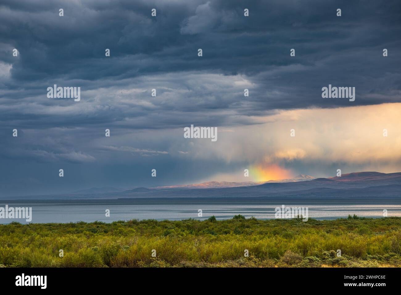 Sunset over Lake Sevan, the the largest body of water in both Armenia and the Caucasus region. Stock Photo