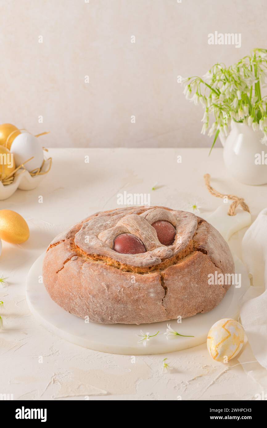 Portuguese traditional Easter cake Stock Photo