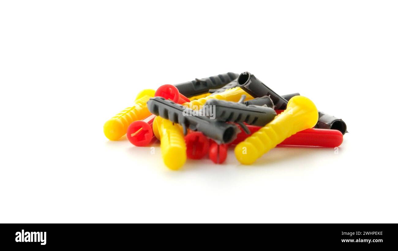 Colorful plastic dowels Stock Photo