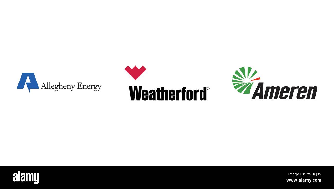 Allegheny Energy, Ameren, Weatherford International. Vector editorial
