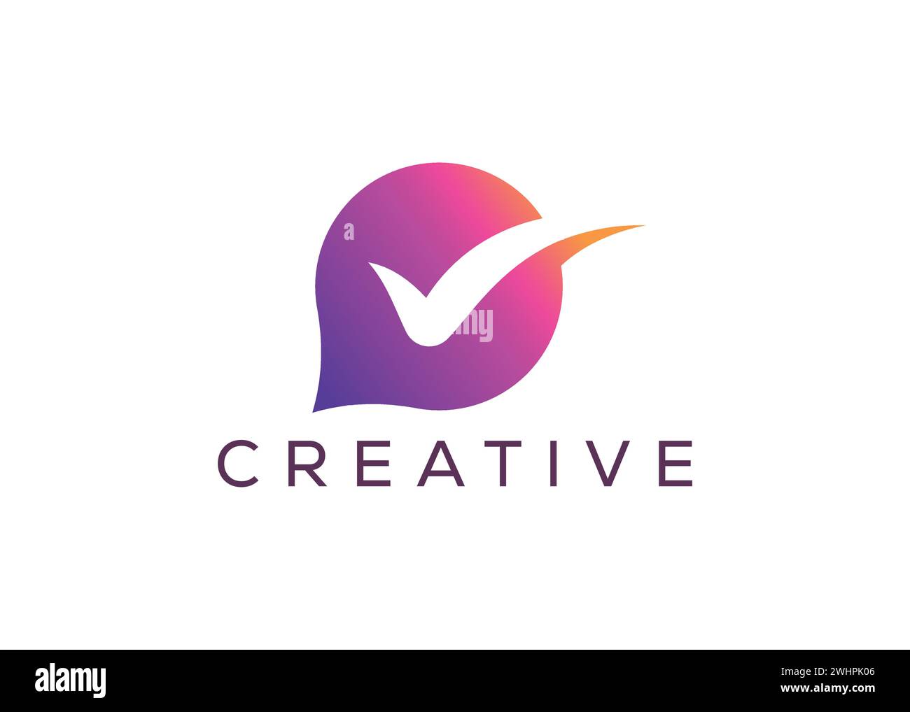 Minimalist check mark chat logo design vector template. Creative modern ...