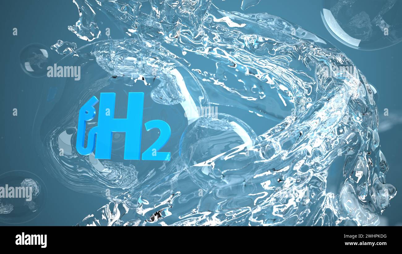 Hydrogen Station Liquid Bubbles Stock Photo