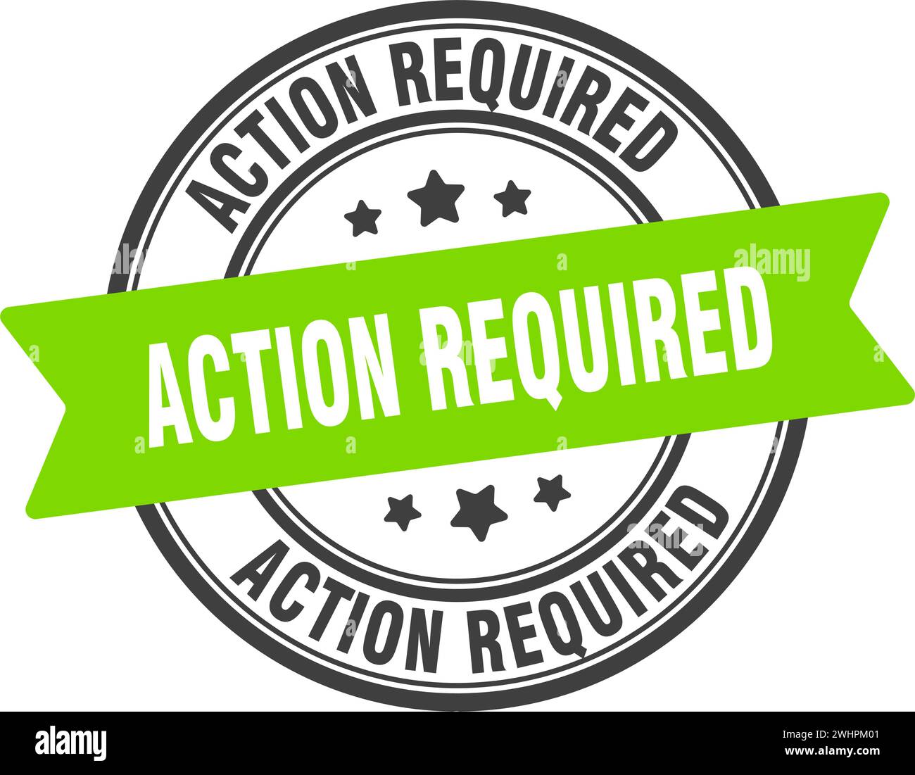 Required For Action action required stamp. action required round sign. label on transparent ...