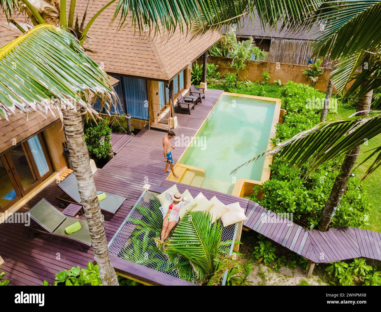Modern house with a swimming pool, modern pool villa at the beach ...