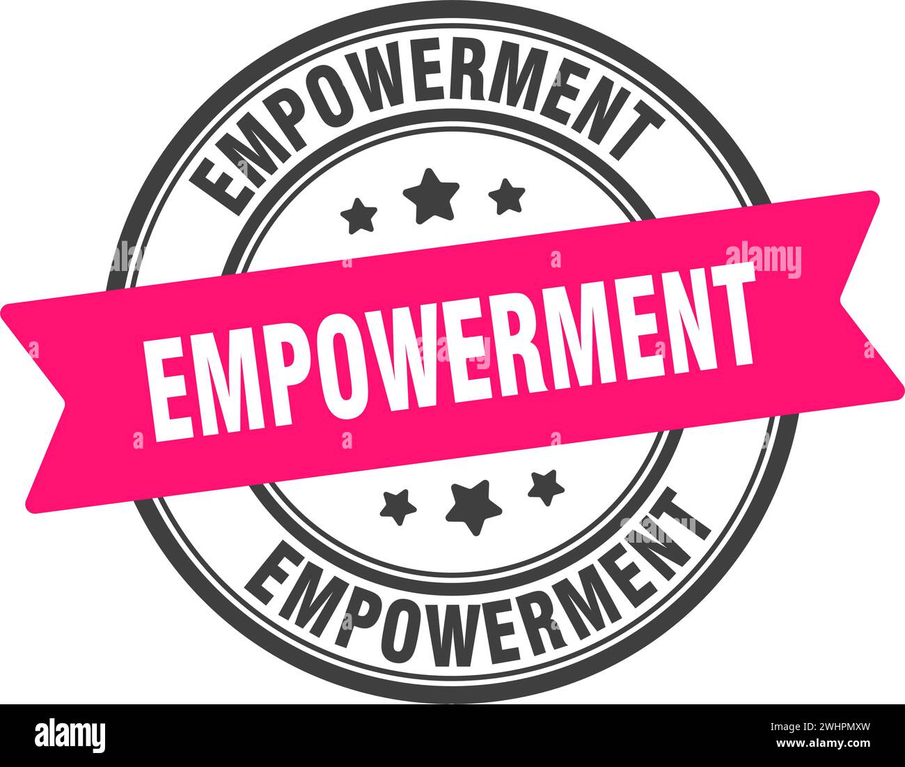 empowerment stamp. empowerment round sign. label on transparent ...