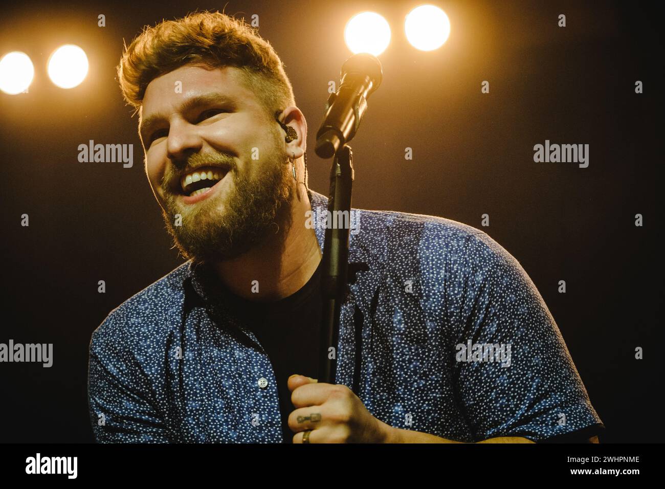 Bern, Switzerland. 10th Feb, 2024. The Swiss indie folk band The Gardener & the Tree performs a live concert at Bierhübeli in Bern. Here singer Manuel Felder is seen live on stage. (Photo Credit: Gonzales Photo/Alamy Live News Stock Photo