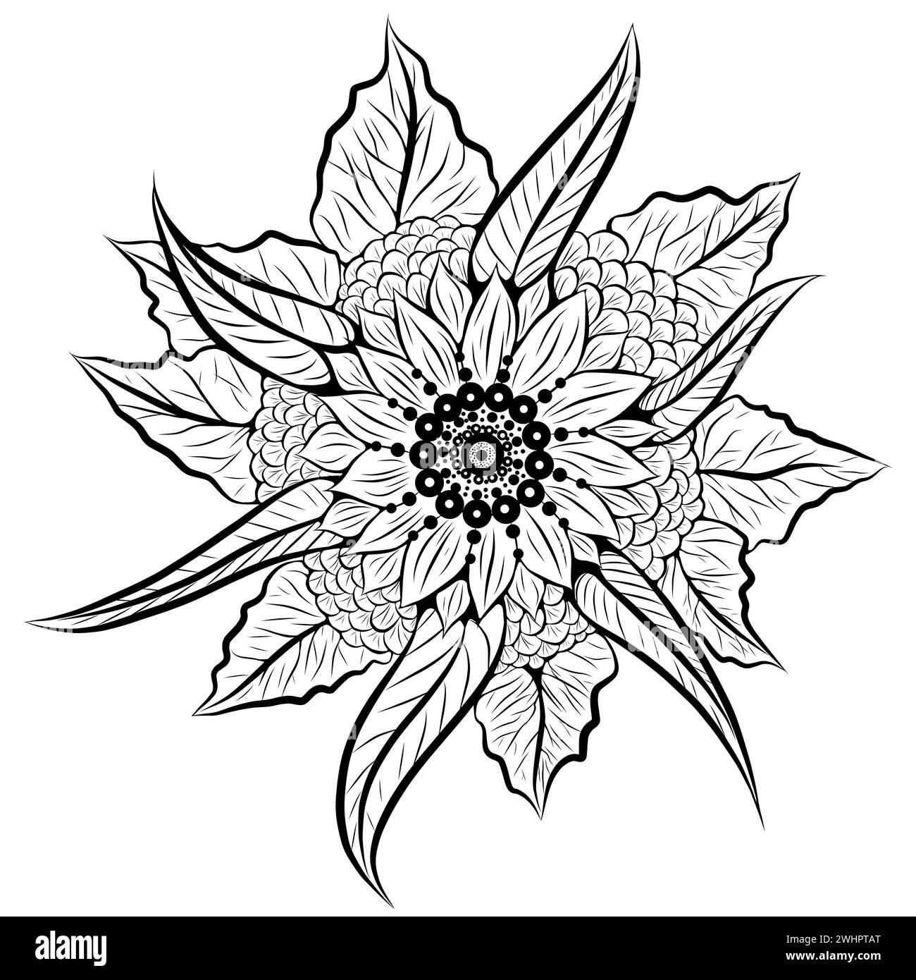 Zentangle flower hi-res stock photography and images - Alamy