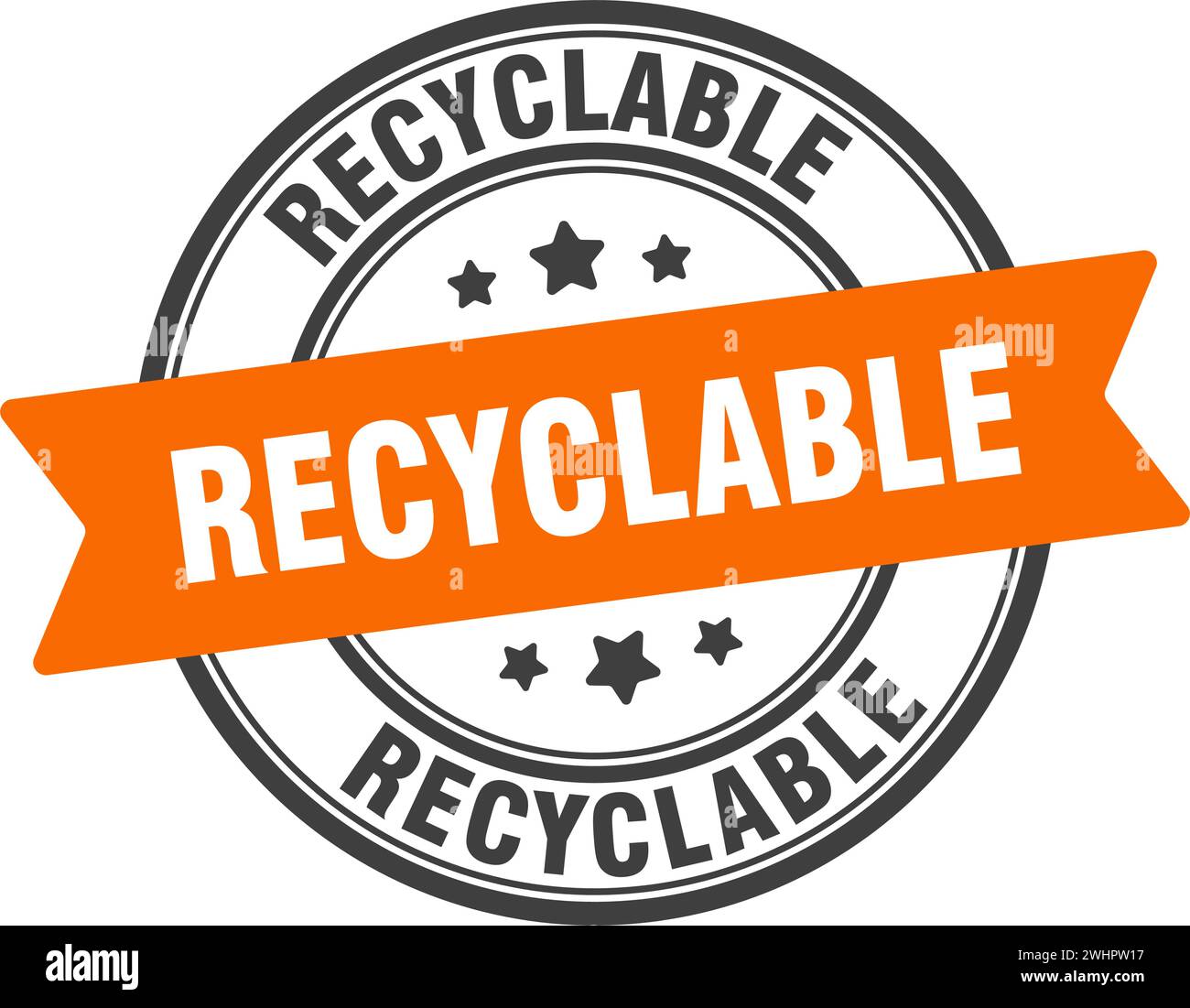 Recyclable stamp sign round hi-res stock photography and images - Alamy