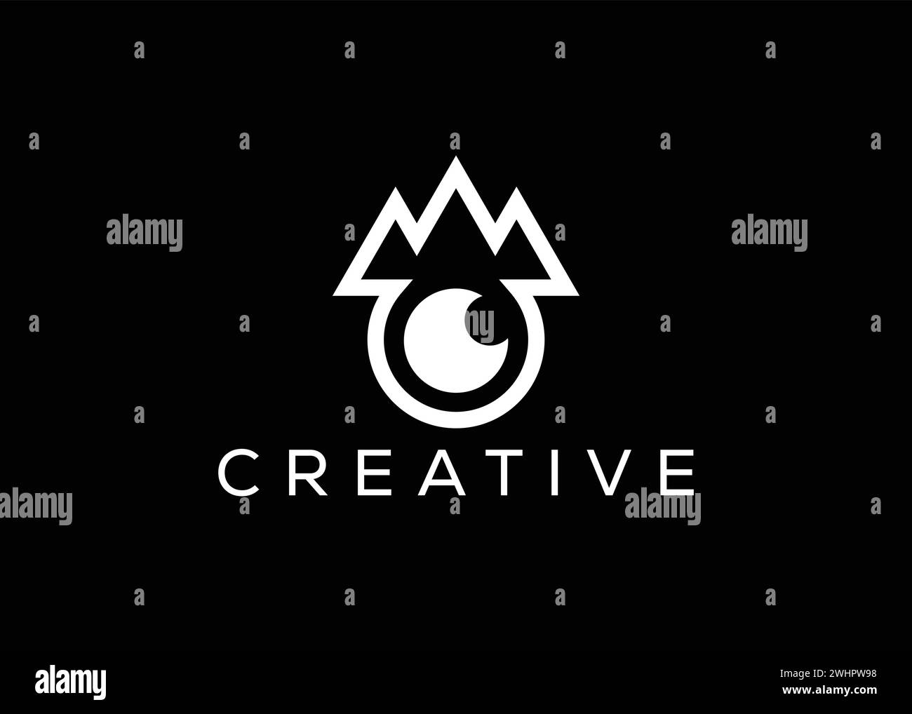 Minimalist hill camera logo design vector template. Creative modern adventure photoshoot logo Stock Vector