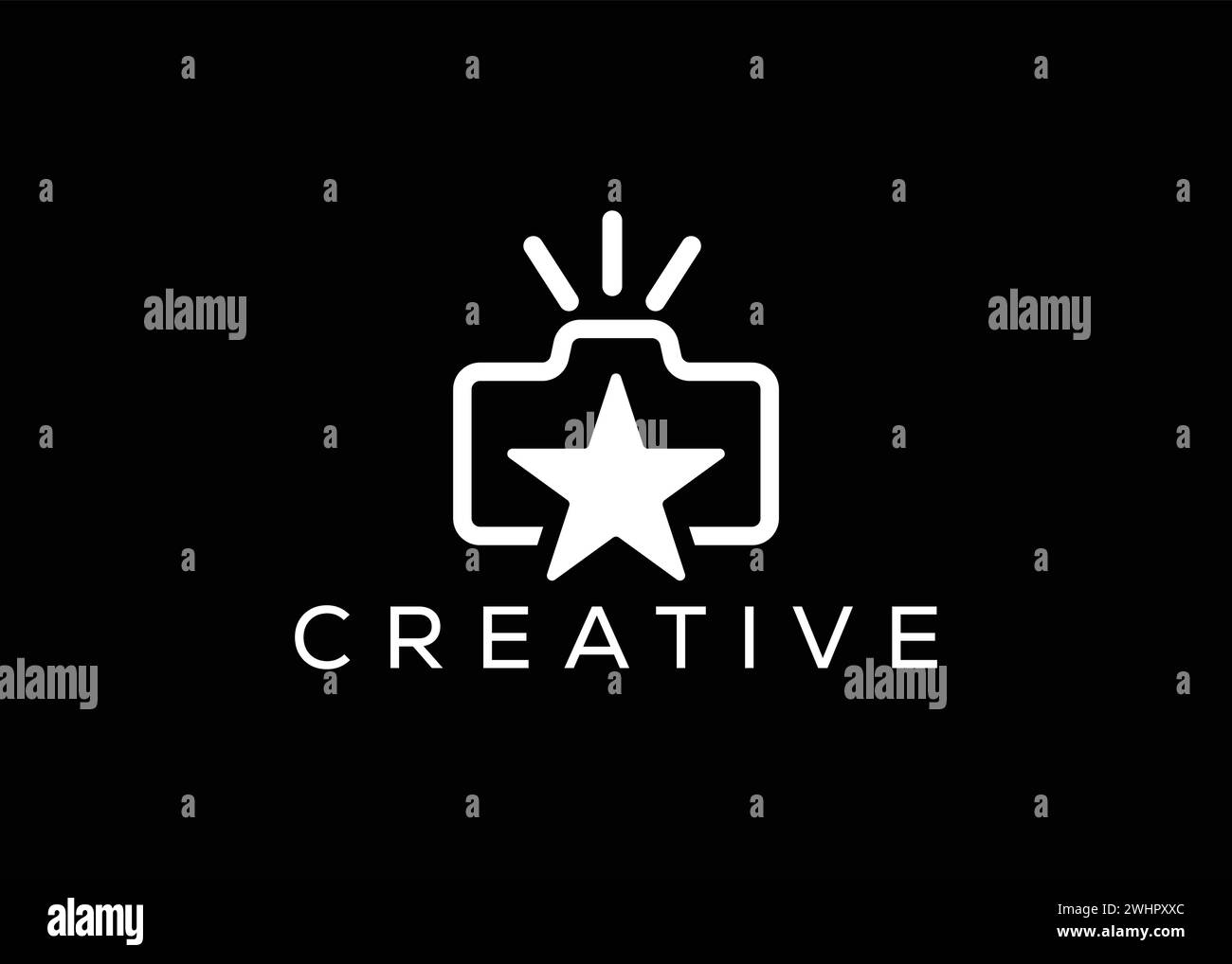 Minimalist star camera logo design vector template. Creative modern adventure star photoshoot logo Stock Vector