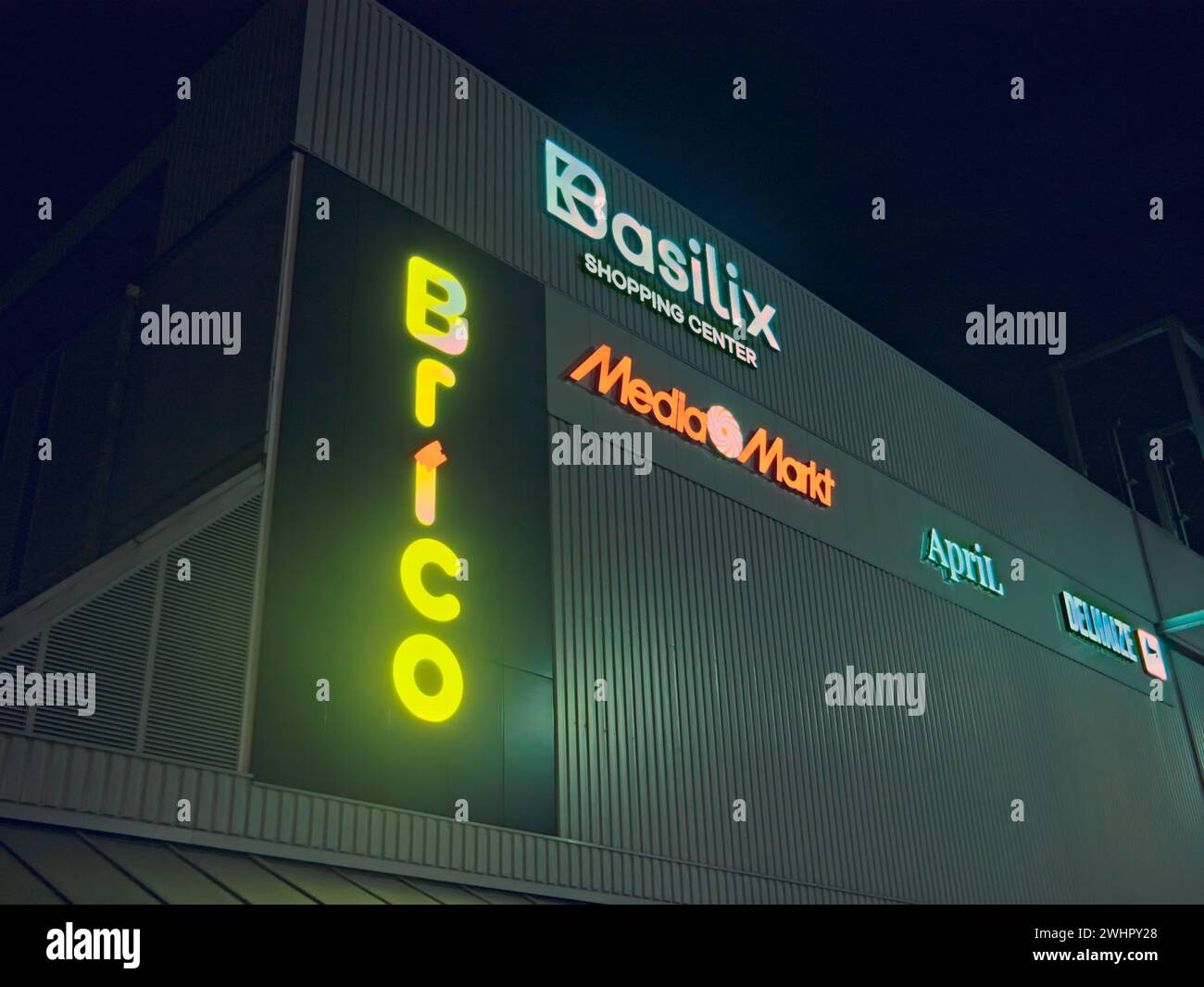 Brussels, Belgium. 6 Feb 2024. Entrance to the Basilix shopping center ...