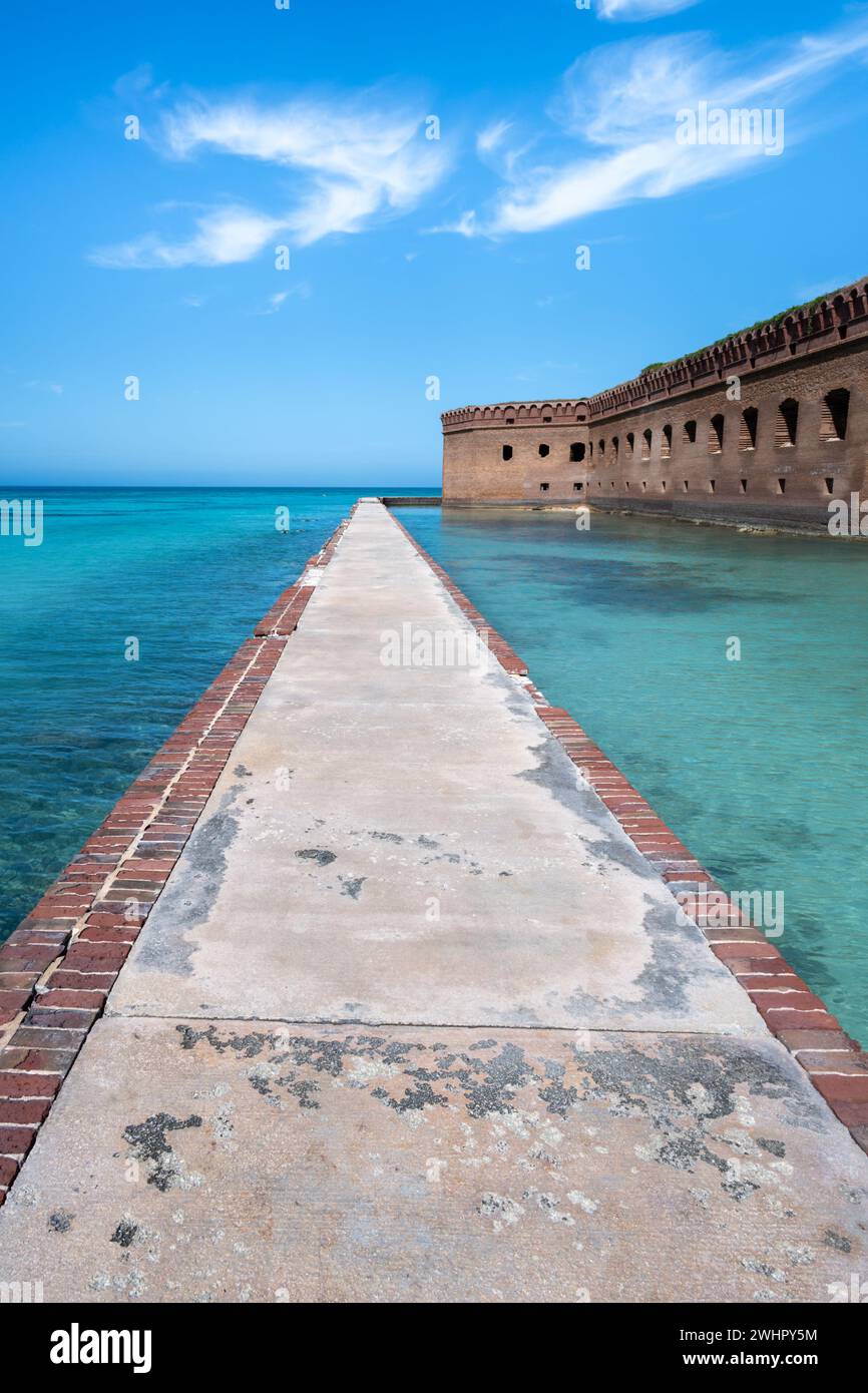 Fort Jefferson moat, Gulf of Mexico, Garden Key, Dry Tortugas National Park, Florida Stock Photo