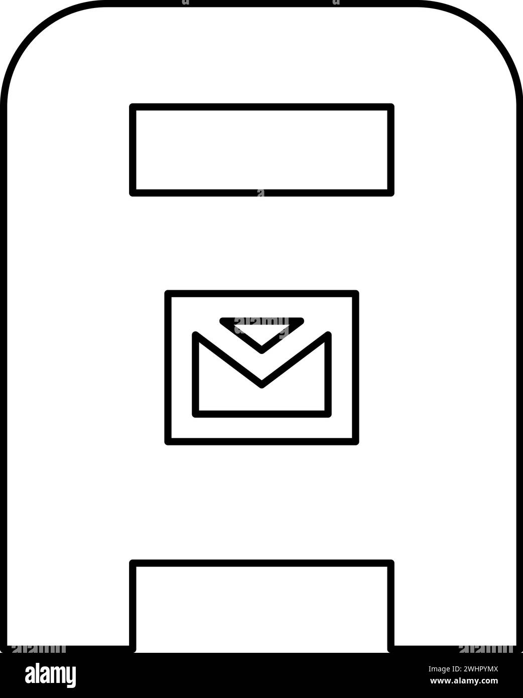 Post box mail postal letterbox mailbox contour outline line icon black color vector illustration image thin flat style simple Stock Vector