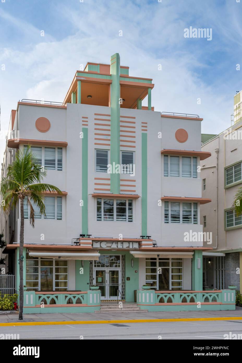 McAlpin (Hilton) Hotel, Art Deco Historical District, Miami Beach, Florida Stock Photo
