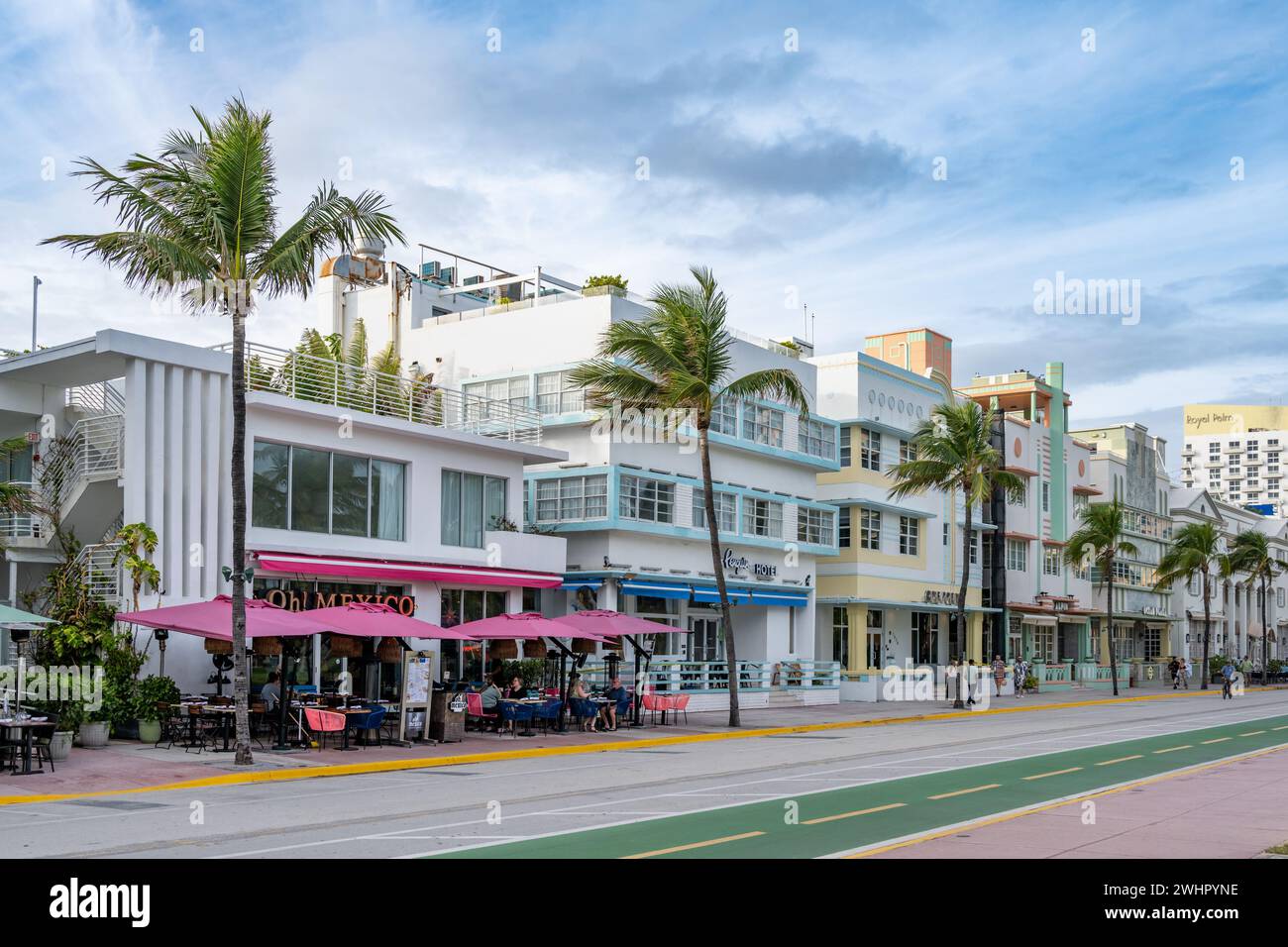 Ocean Drive, Art Deco Historical District, Miami Beach, Florida Stock Photo