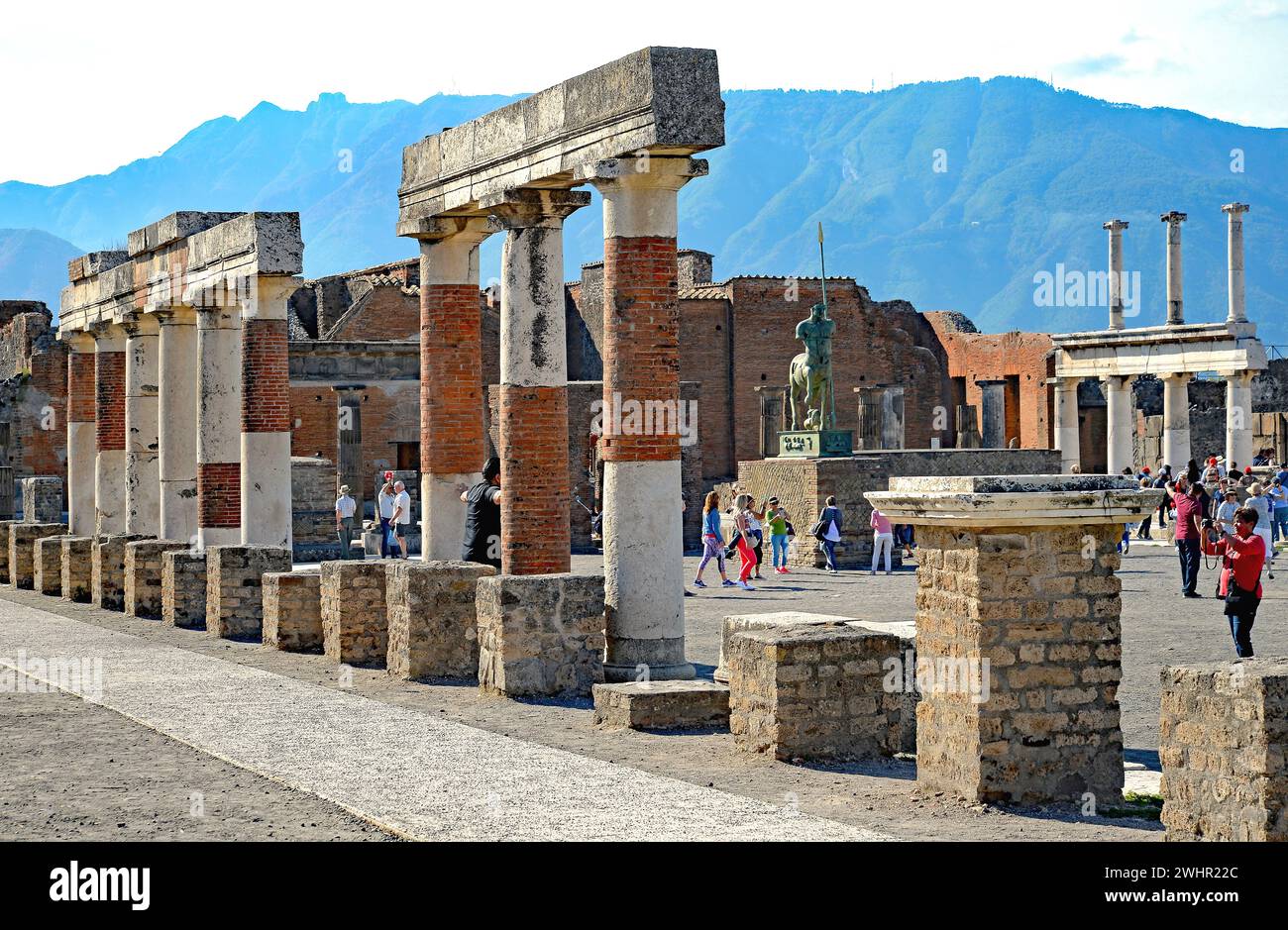 Columns at the Forum, Pompeii, Italy Stock Photo