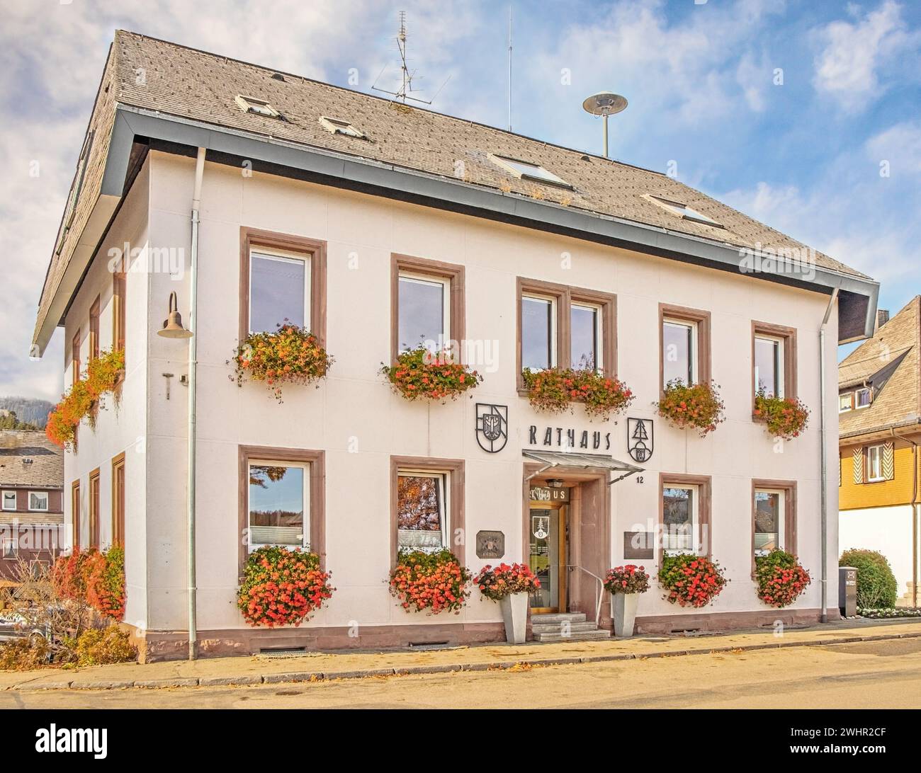 Hinterzarten town hall, Breisgau-Hochscharzwald district Stock Photo