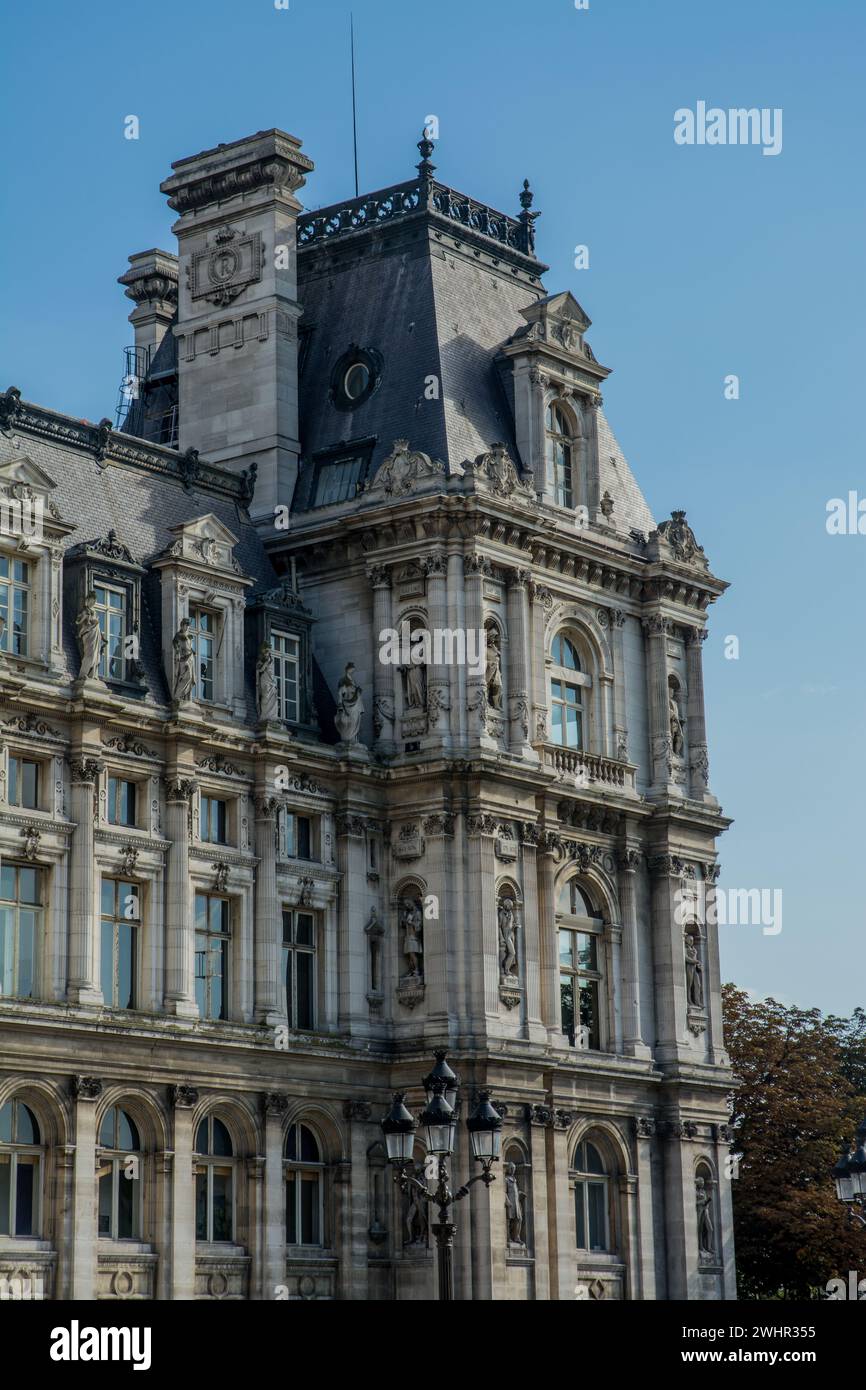 Architectural details of Paris buildings Stock Photo