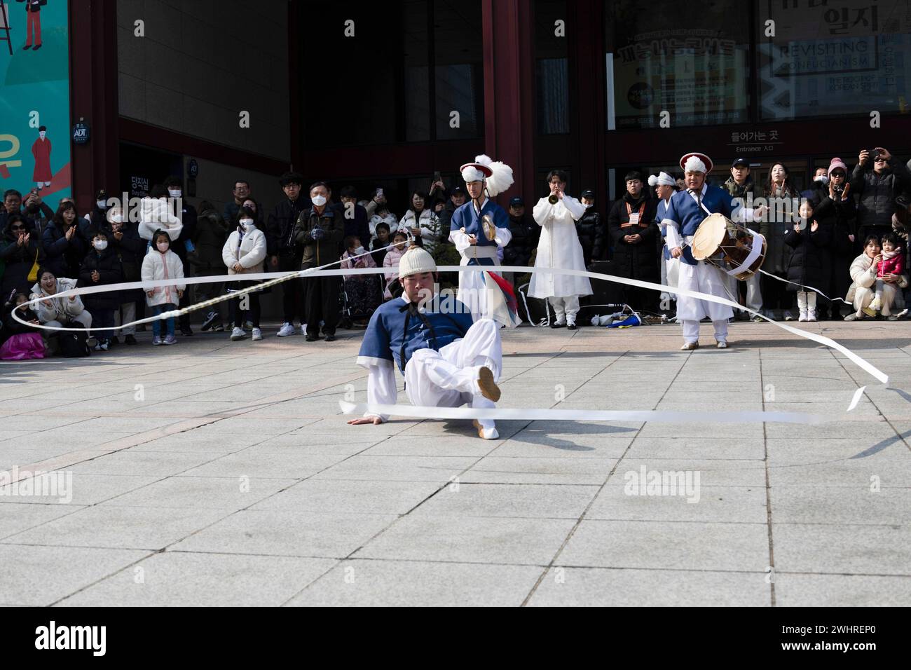 Seoul, South Korea. 11th Feb, 2024. Artists perform during the Lunar