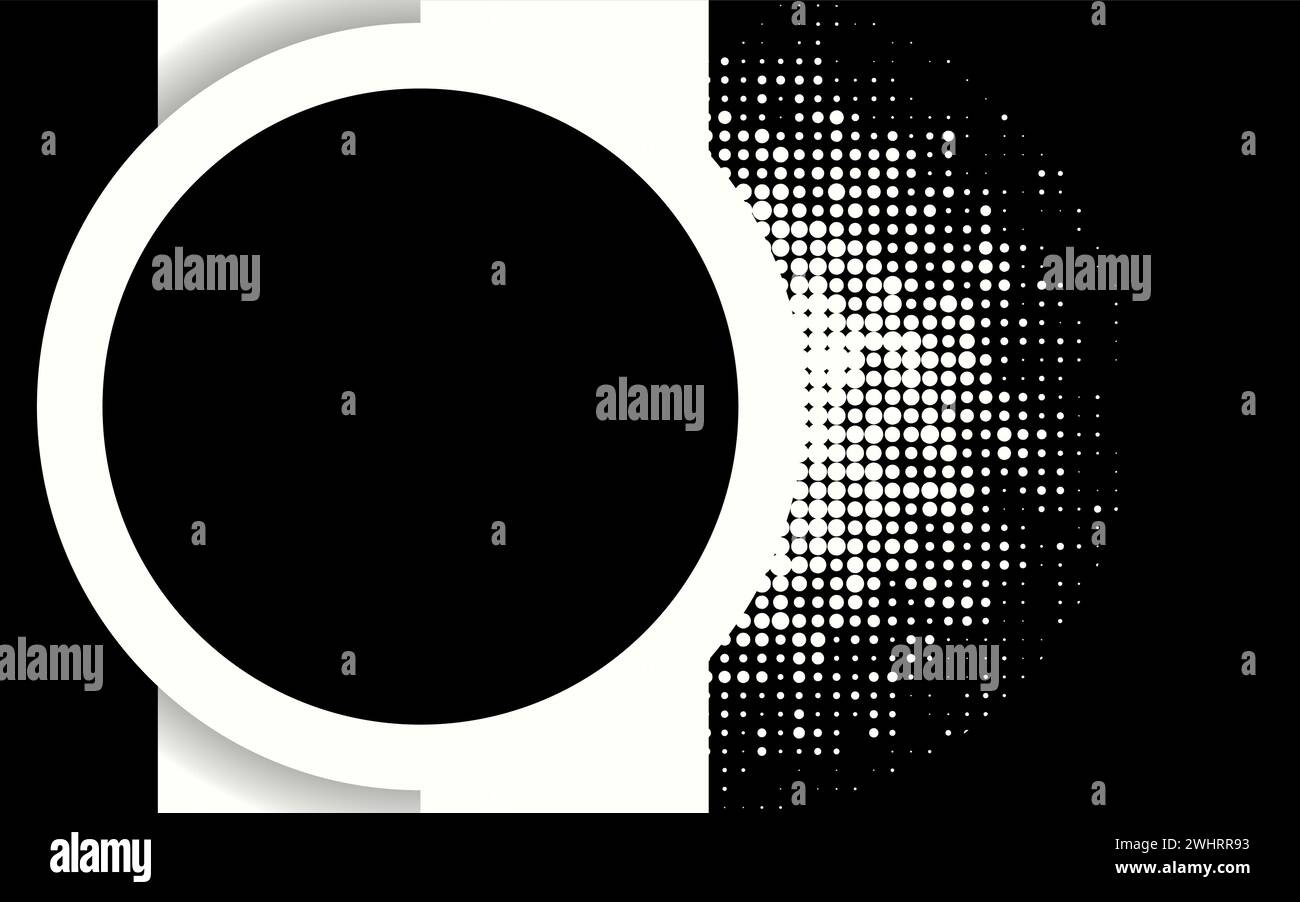 Abstract geometric black and white circle, vector background Stock Vector