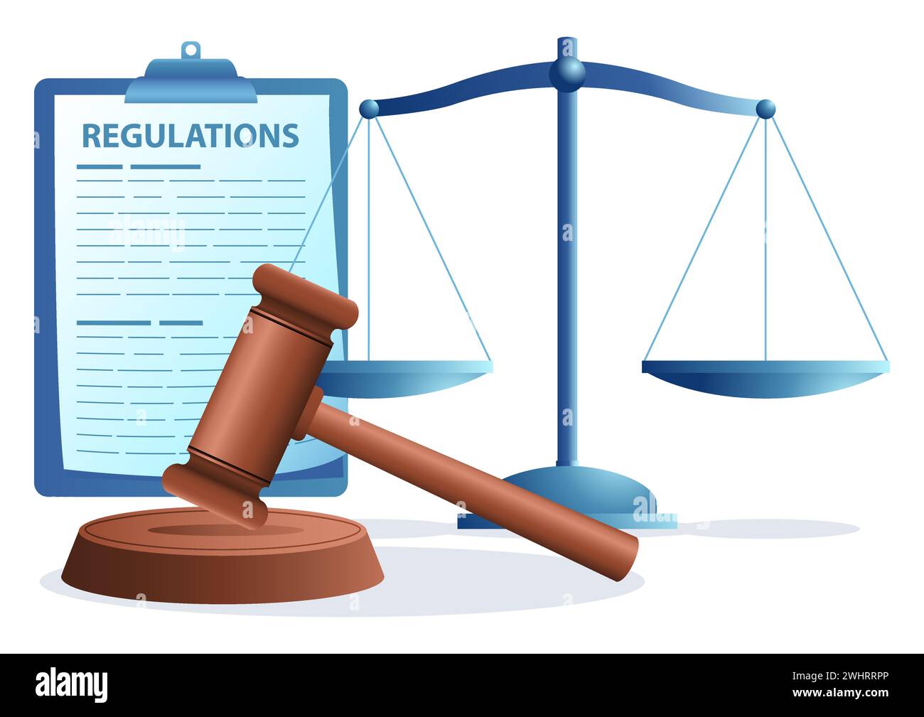 Laws and regulations concept, standardization, control, concept, vector illustration Stock Vector