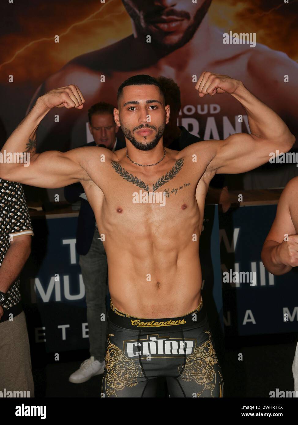 Boxer Mahmoud El Shibany (Germany) at the official weigh-in for THE SHOW MUST GO ON III on 22.09.2023 in Magdeburg Stock Photo