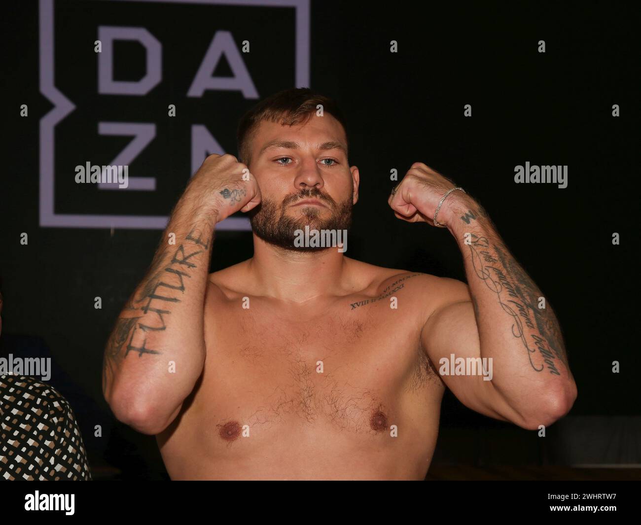 Heavyweight boxer Tom Schwarz Magdeburg boxing stable Fides Sports at weigh on 22.09.2023 Magdeburg Stock Photo