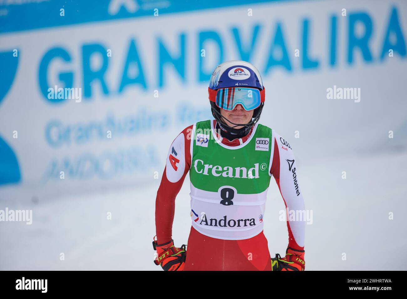 Soldeu, Andorra. 11th Feb, 2024. Katharina Truppe from Austria in action during the AUDI FIS Ski World Cup 2023/2024, 9th Women's Giant Slalom at Avet. Credit: SOPA Images Limited/Alamy Live News Stock Photo