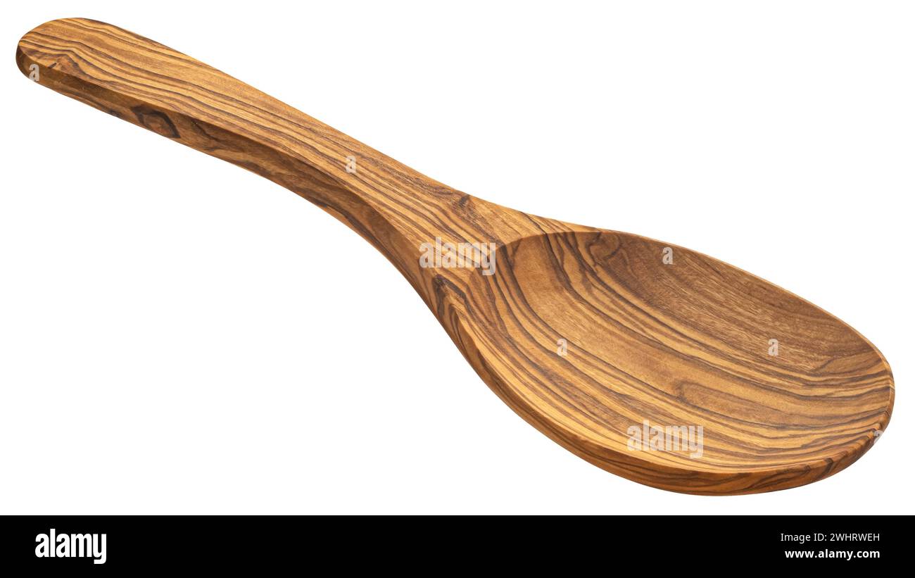 Wooden spoon isolated on white background, full depth of field Stock Photo
