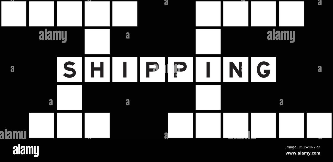 Alphabet letter in word shipping on crossword puzzle background Stock Vector