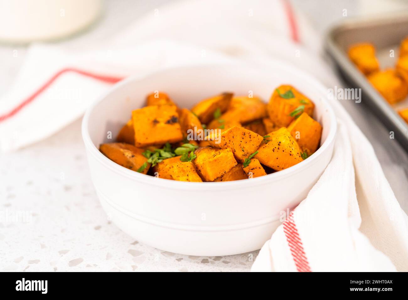 Simple Roasted Sweet Potatoes Stock Photo - Alamy
