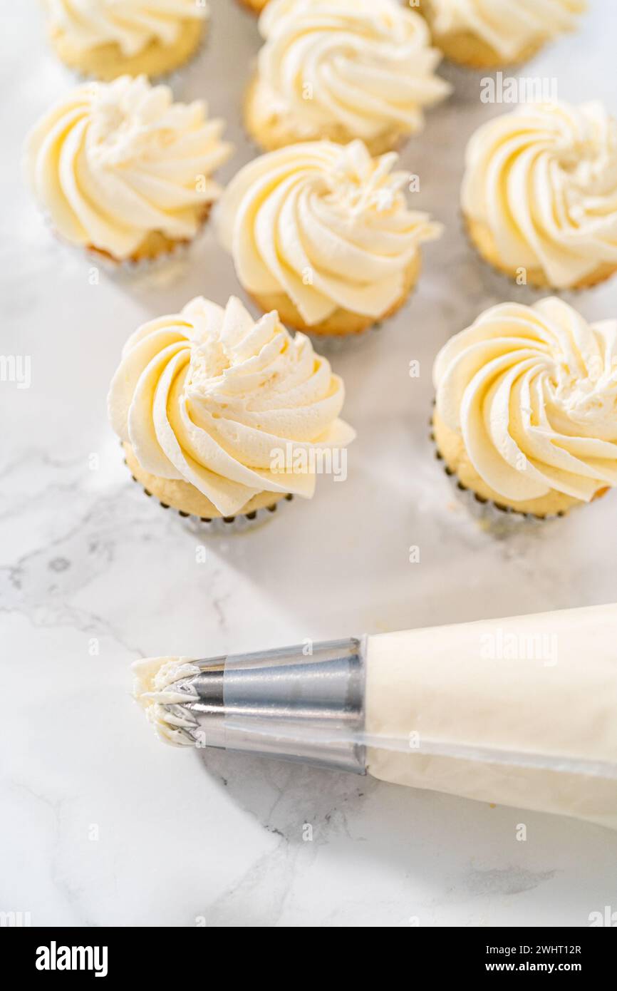 American Flag Mini Cupcakes Stock Photo