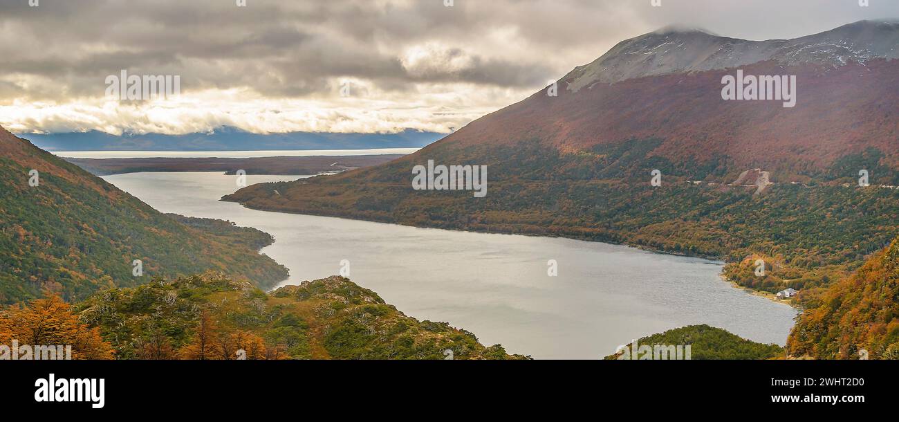 Lago escondido aerial shot, tierra del fuego, argentina Stock Photo Alamy