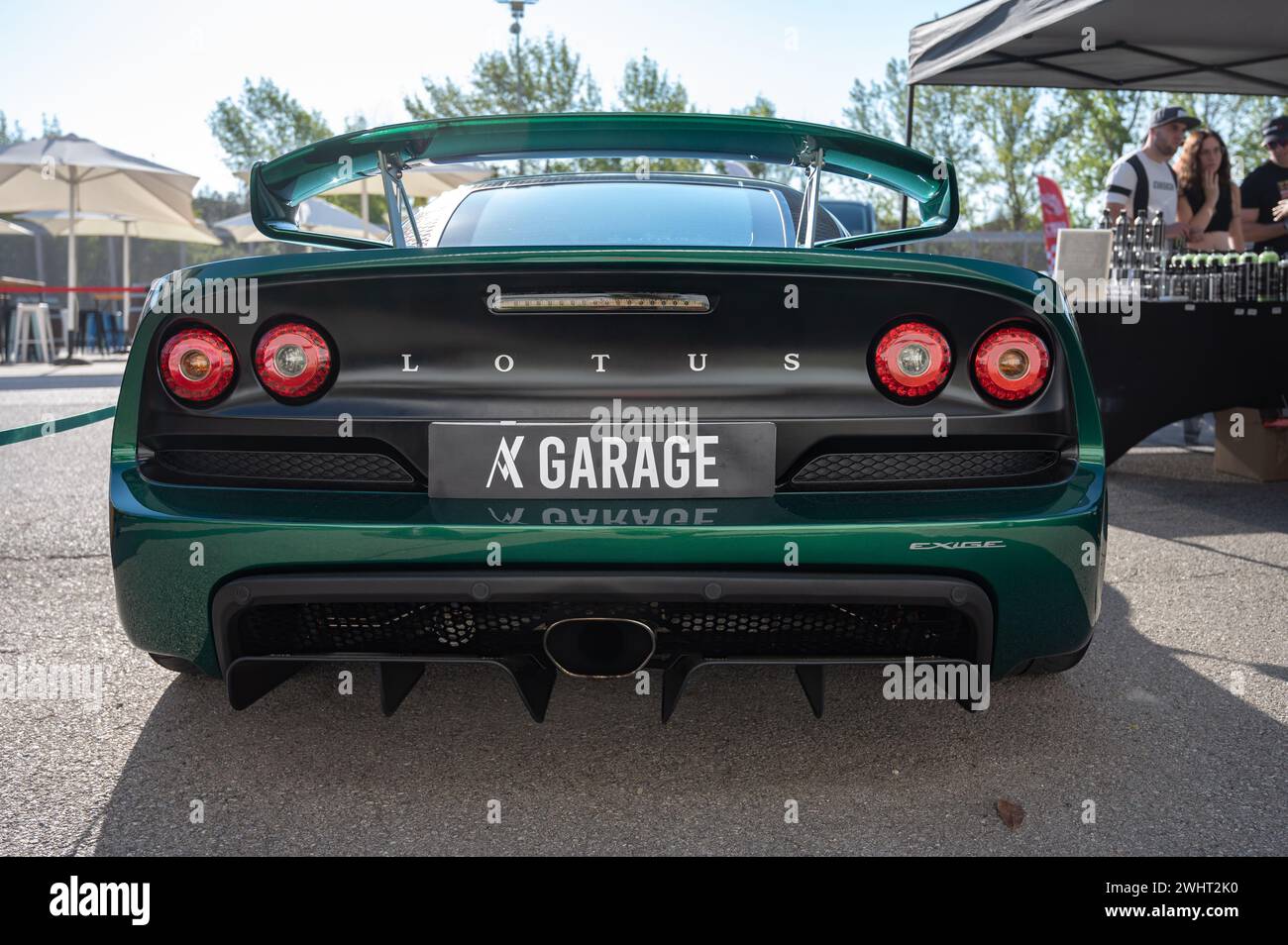 Rear view of a spectacular British green Lotus Exige Stock Photo