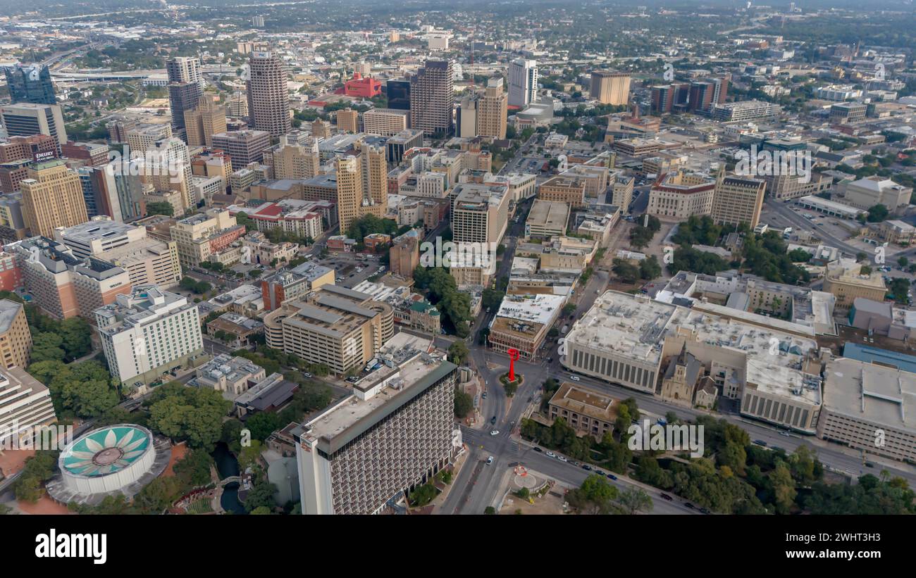 Aerial View Of The City Of San Antonio, Texas Stock Photo