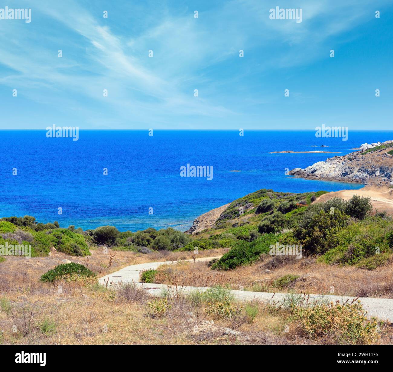 Summer sea coast (Sithonia, Greece). Stock Photo