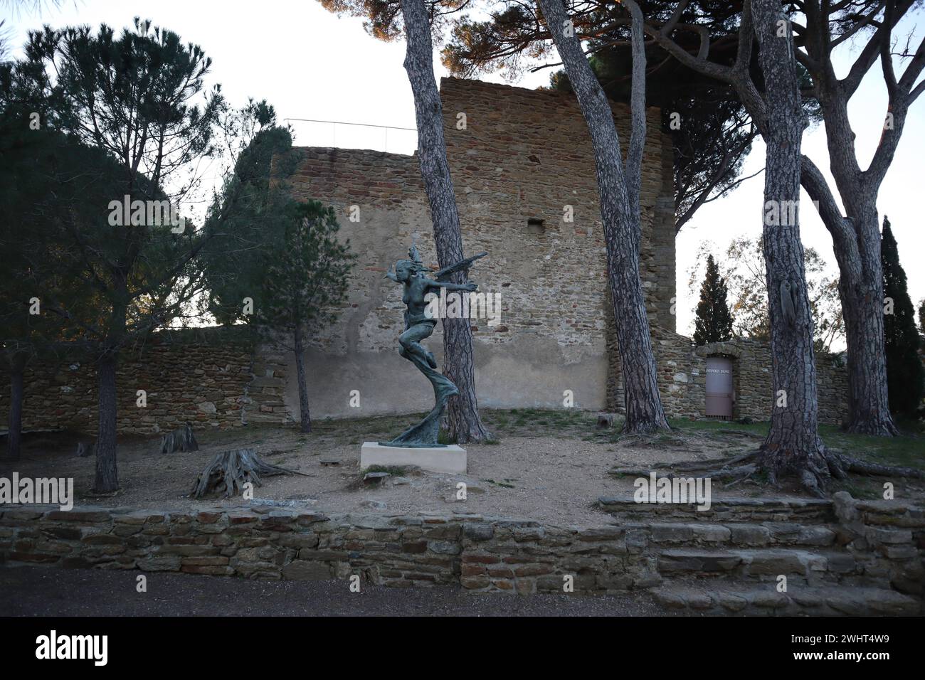 February, 11, 2024. Weather, travel in February  André Paul Bouchard  at the memorial - Bormes Les Mimosas, France - Credit Ilona Barna, BIPHOTONEWS, Alamy Live News Stock Photo