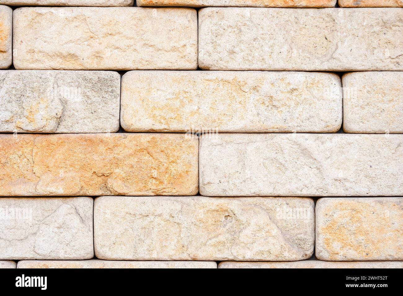 wall of white brick. modern masonry background. decorative pattern Stock Photo