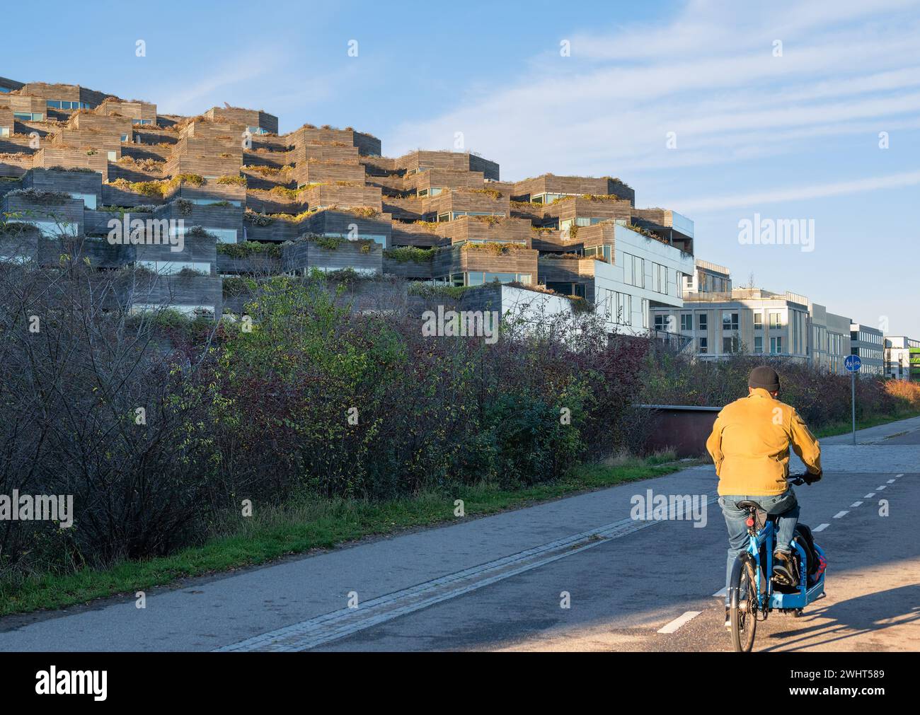 Copenhagen, Denmark - Mountain Dwellings by BIG (Bjarke Ingels Group) and JDS Stock Photo