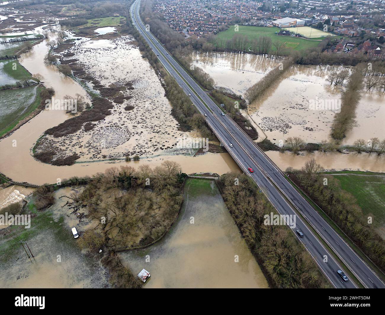 Mountsorrel, Leicestershire, UK, 11th February 2024.  Leicestershire still struggles to recover from the rains with widespread flooding from the River Soar. Credit: Chris De Bretton-Gordon / Alamy Live News. Stock Photo