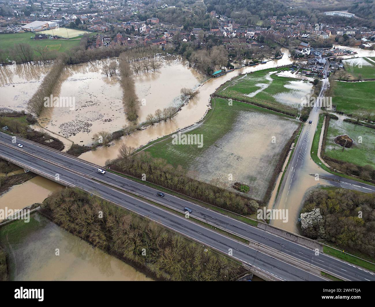 Mountsorrel, Leicestershire, UK, 11th February 2024.  Leicestershire still struggles to recover from the rains with widespread flooding from the River Soar. Credit: Chris De Bretton-Gordon / Alamy Live News. Stock Photo