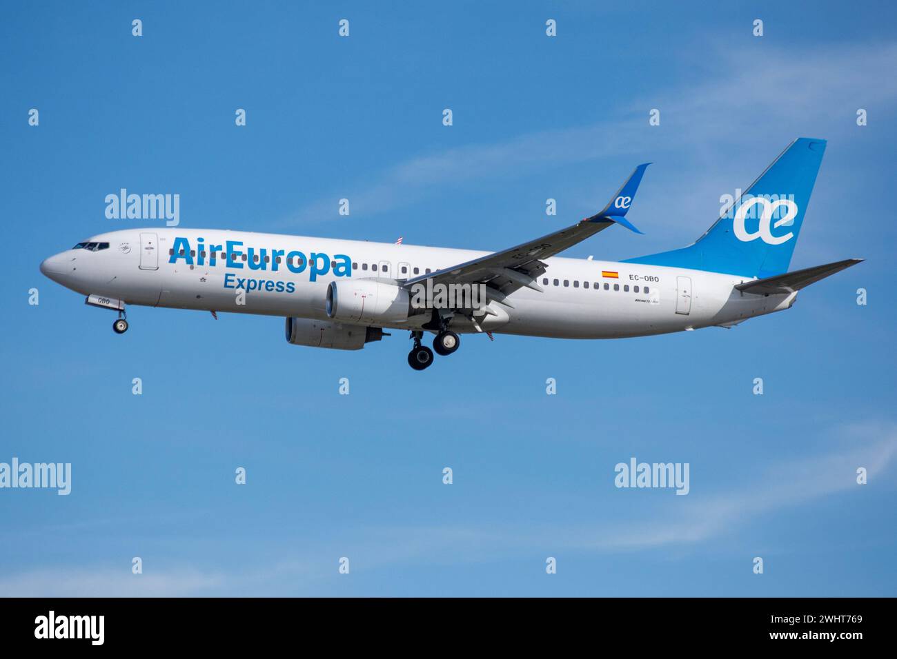 Boeing 737 airliner of the Air Europa Express airline landing Stock Photo