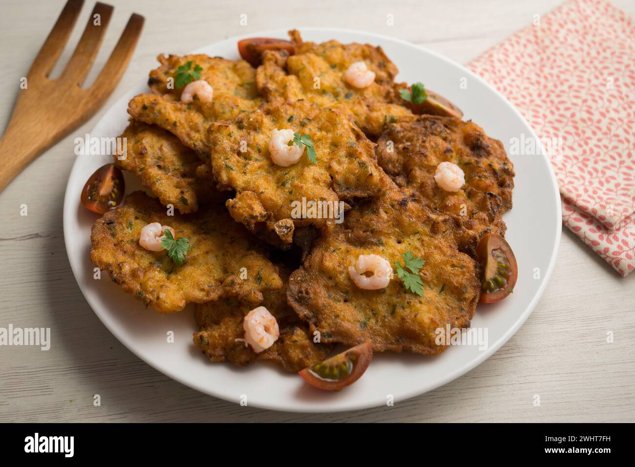 Tortillitas De Camarones Traditional Tapa Of Flour And Egg Dough With tortillitas-de-camarones-traditional-tapa-of-flour-and-egg-dough-with