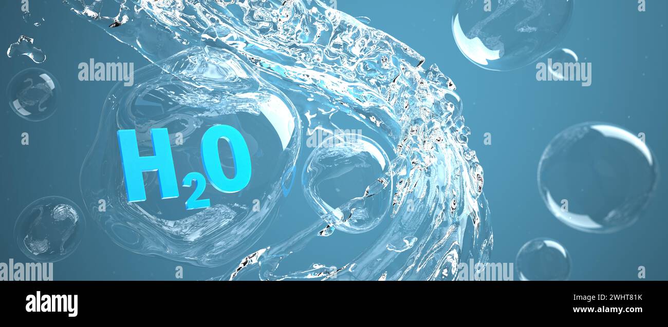H2O Water Swirl - 3d illustration Stock Photo