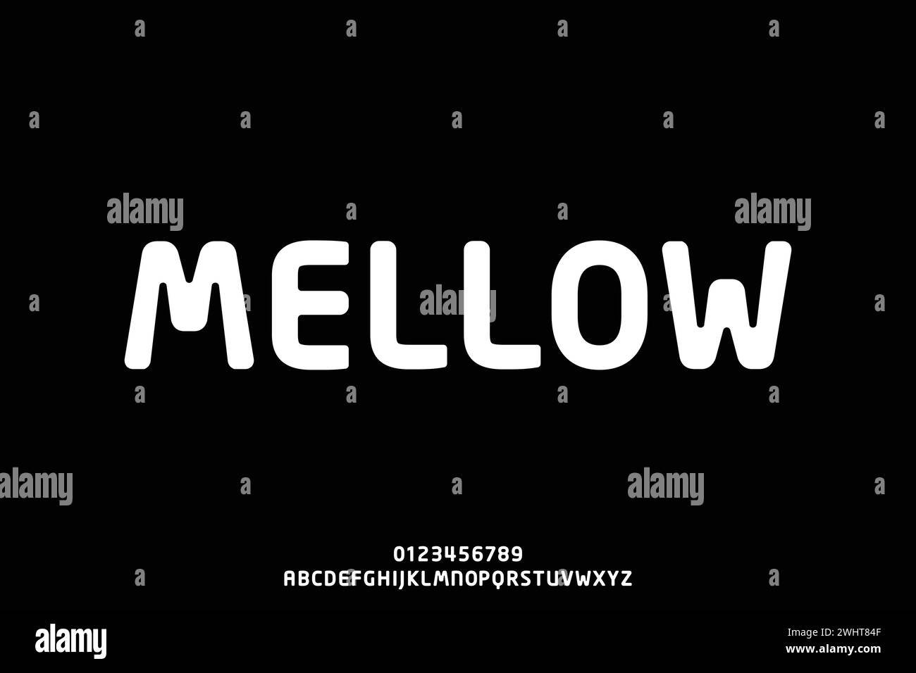 Unique rounded soft sans serif alphabet display font vector illustration Stock Vector