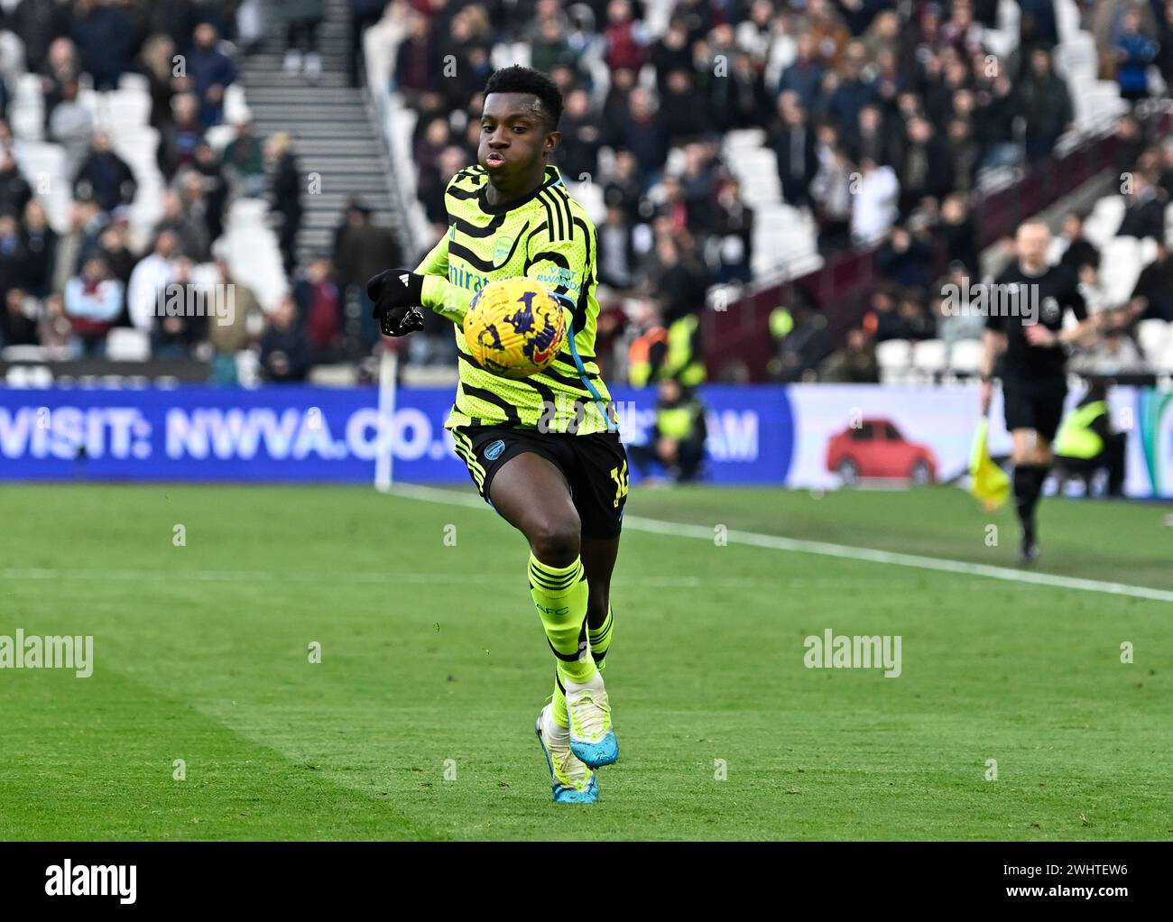 London, UK. 11th Feb, 2024. Eddie Nketiah (Arsenal) during the West Ham vs Arsenal Premier League match at the London Stadium Stratford. This Image is for EDITORIAL USE ONLY. Licence required from the the Football DataCo for any other use. Credit: MARTIN DALTON/Alamy Live News Stock Photo